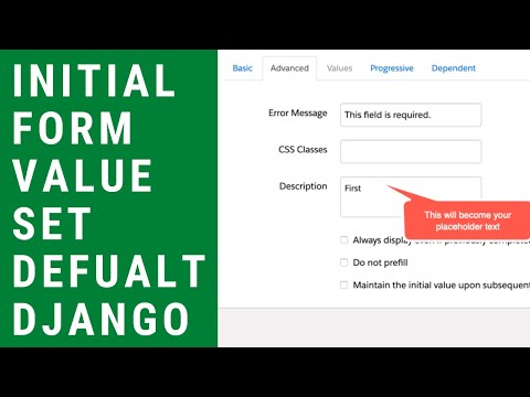Initial Value in Django Forms - Set Default Form Value