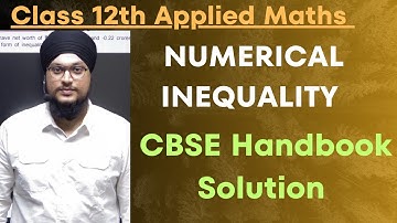 CBSE Handbook Solution|Numerical Inequality|Applied Maths Class 12th |#cbse#cuet#‎@ids_mathematics 