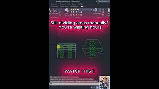 تقسيم المساحات وعمل جدول Areas تلقائيًا في الاوتوكاد #autocad #lisp #autocad2d #reels #cad #cadwork