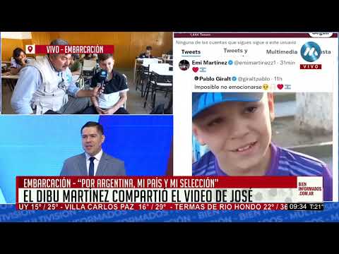 El Dibu Martinez compartio la reaccion del niño de Embarcación por el triunfo de la Scaloneta
