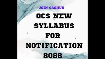 OCS New Syllabus  Analysis