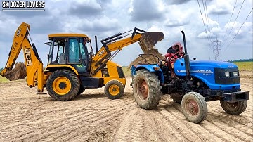 Jcb 3dx Machine Loading Mud in Sonalika Di 42 Rx Tractor | Jcb Tractor | Tractor Jcb | Jcb Video