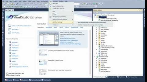 Test Tools Configuration & Settings in Visual Studio