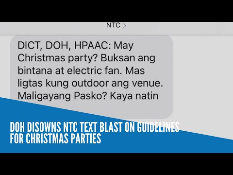 DOH disowns NTC text blast on guidelines for Christmas parties