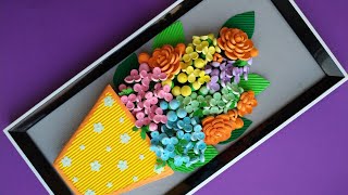 How to make Quilled Flower Basket Wall Hanging|Quilling Flowers|Flower Bunch Designs|Paper Quilling