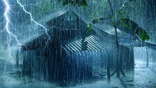 Sleep Fast, Insomnia Relief In 3 Minutes With Torrential Rain on Tin Roof & Intense Thunder at Night