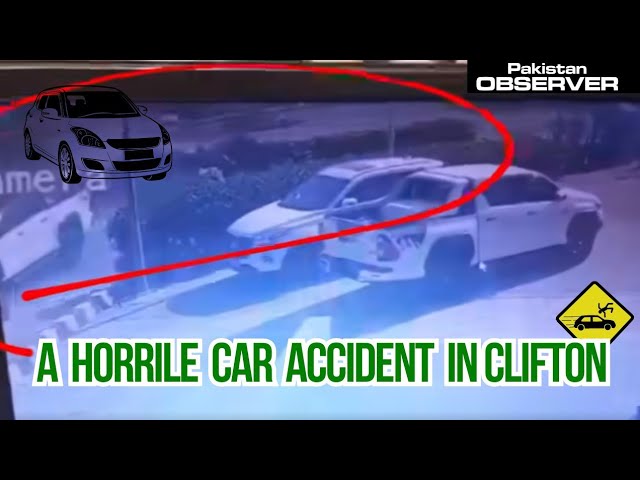 A Horrible Car Accident in Clifton, Karachi || Pakistan Observer #breakingnews #latest class=