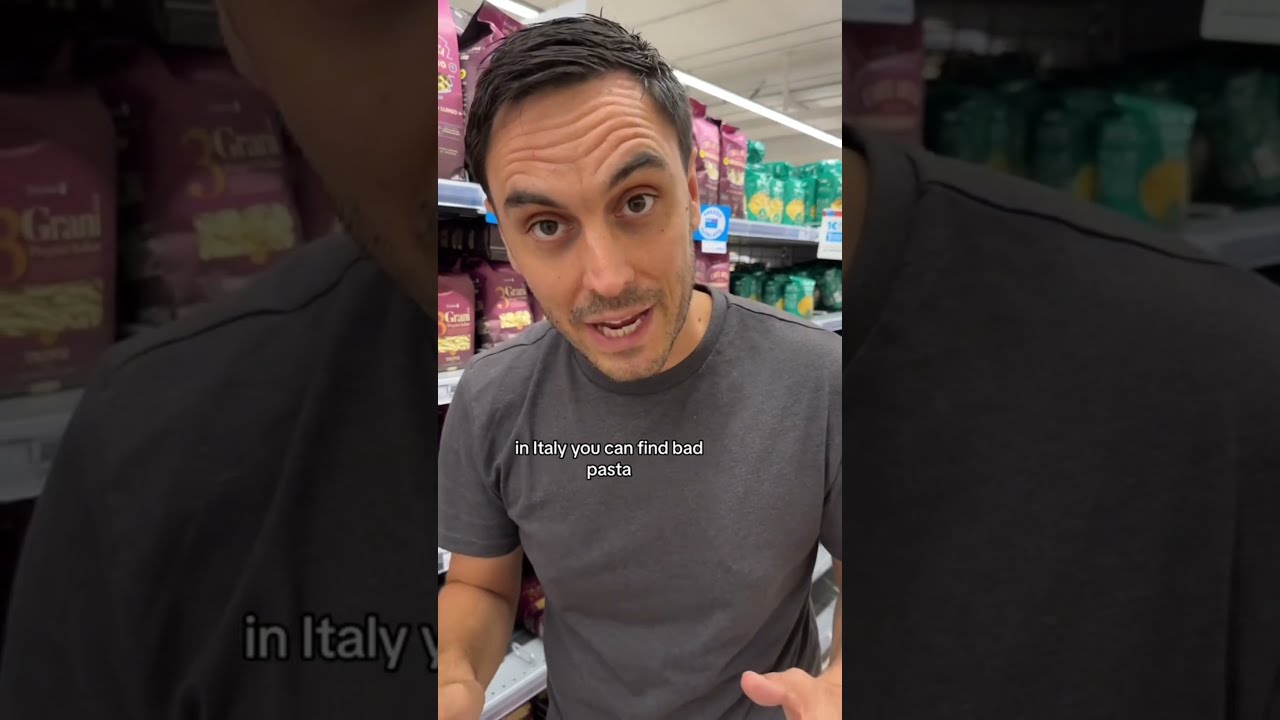 Shopping For Pasta At A Grocery Store In Italy