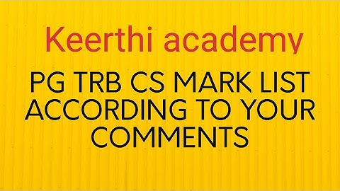 Pg trb cs Mark list according to u r comments