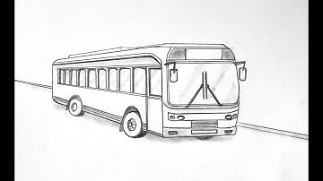 How to draw a bus step by step in one point perspective