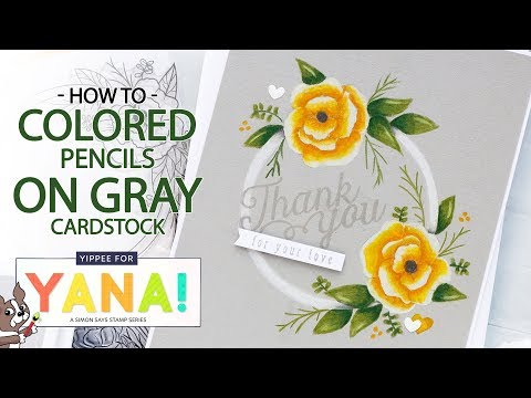 Pencil Coloring on Smoke Gray Cardstock with Mandy's Flowers