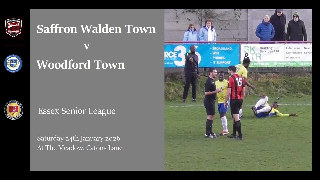 Saffron Walden Town v Woodford Town. Season 2025/26