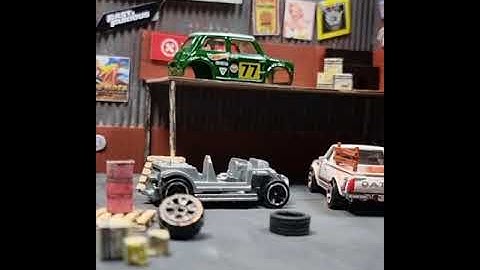 How to build garage for Hot Wheels cars DIY diorama display from cardboard #shorts