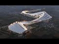 Zaha hadid architects designs xian cultural centre to echo meandering valleys