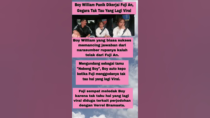 Boy William Panik Dikerjai Fuji Gegara Tak Tau Yang Lagi Viral #fypshorts #fuji #nebengboy#boy#fyp