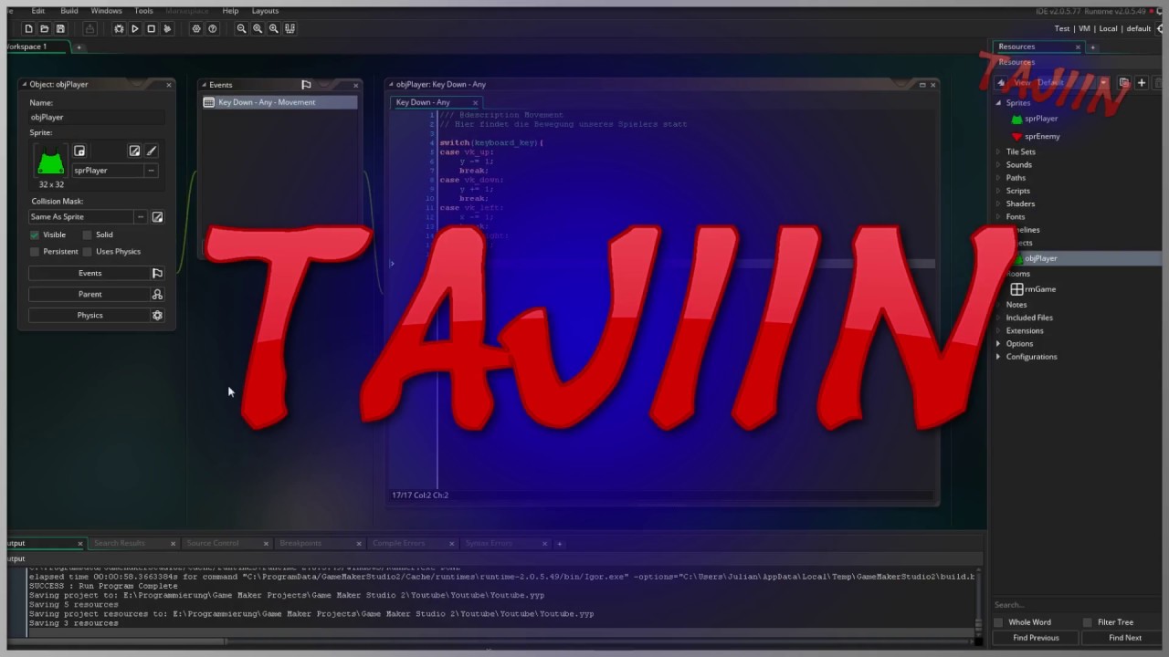 GameMaker Studio 2 Tutorial - #3 Bessere Bewegung & variable Geschw ...