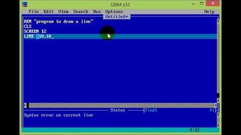 How To Make Program To Draw A Line In QBASIC Screen By Hamad Baig