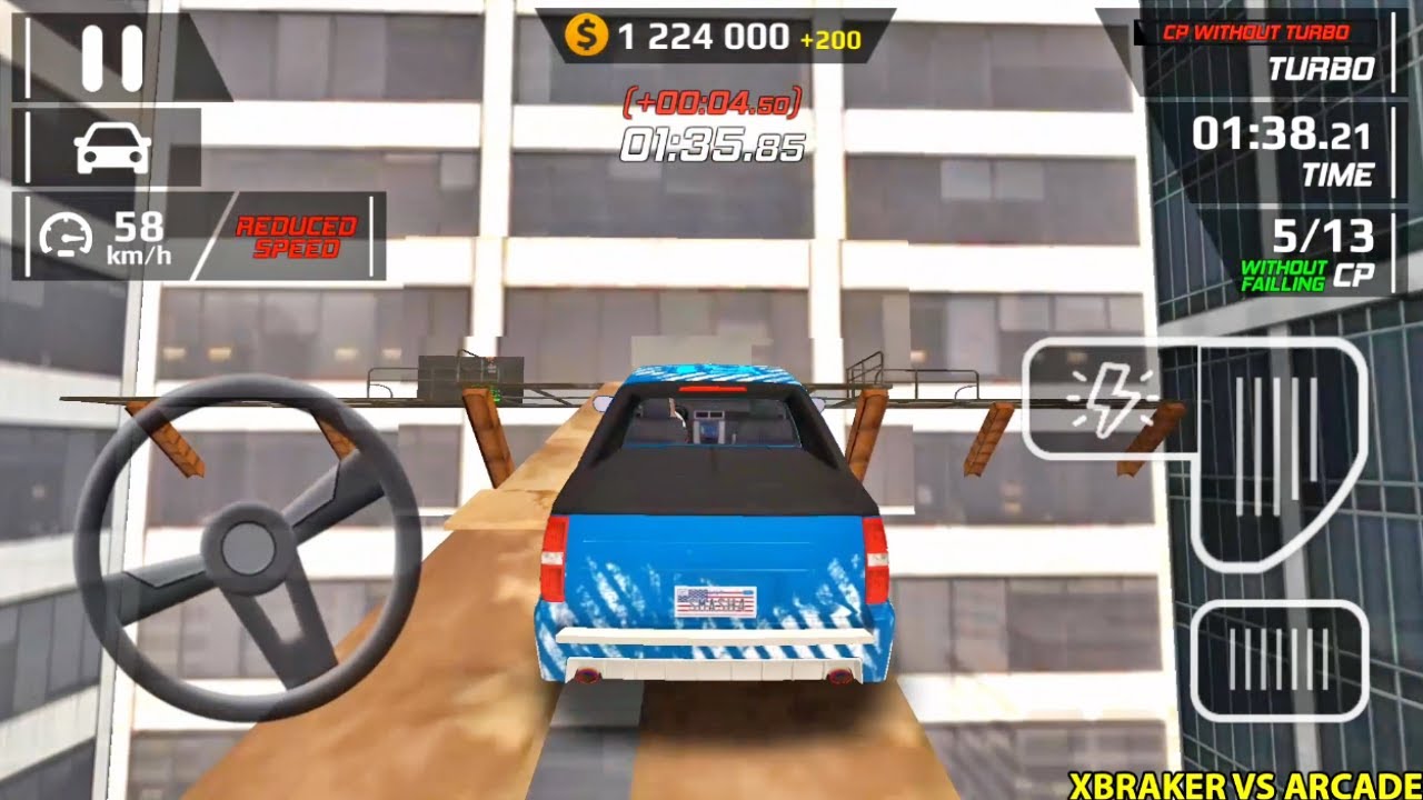 Smash Car Hit: Car Driving Simulator - All Vehicles and Characters Unlocked Girl Driver Blue Pick Up