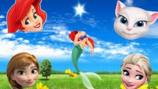 Wrong Heads Disney Princess Frozen Elsa Ariel Talking Angela Anna Dora Finger Family Song