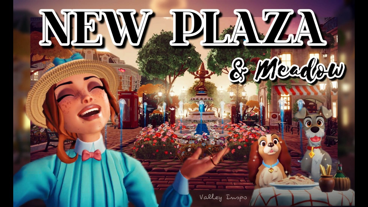My new Plaza & Meadow in Dreamlight Valley with Tony's Restaurant🍝Lady & the Tramp🐾Paw-fect Romance