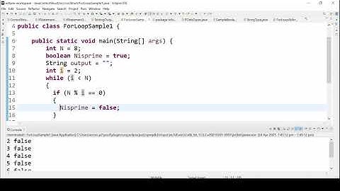 The While Loop Prime Numbers | Java Programming Tutorial for Beginners using Eclipse 2021