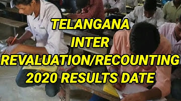 Telangana inter 2020 revaluation/recounting results date.