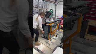 The coolest mitersaw stand out there! Transformers are real. #diy #tools #woodworking #storage