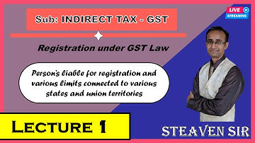 T.Y.B.com I T.Y.B.A.F I T.Y.B.M.S I Indirect Tax-GST I Registration Under GST Law I Lecture 1