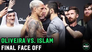 Charles Oliveira vs. Islam Makhachev INTENSE nose to nose Final Face Off