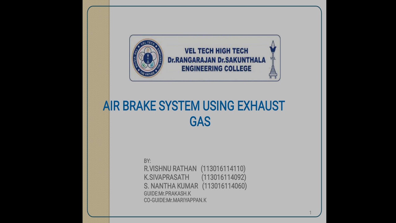 AIR BRAKE SYSTEM USING EXHAUST GAS mechanical final year project