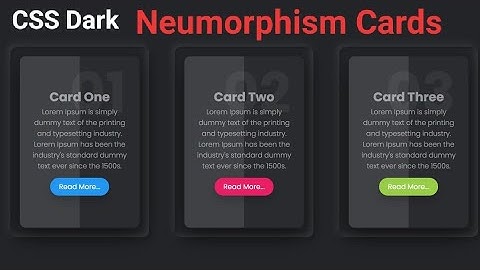 CSS Dark Neumorphism Card Using With Hover Effects | CSS UI Design
