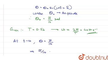 A body makes angular simple harmonic motion of amplitude pi/10rad and time period 0.5s. If the b...