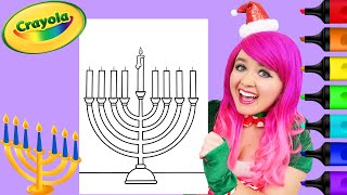 Coloring a Hanukkah Menorah