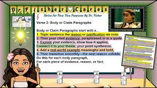 Expository Writing: Introduction, Body Paragraphs, Conclusion/Strive for Five Purposes in Paragraphs