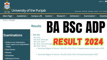 PU Results 2024 ADP ADA ADS BA BSc | Adp Results 2024 PU | Ba BSc results 2024 pu