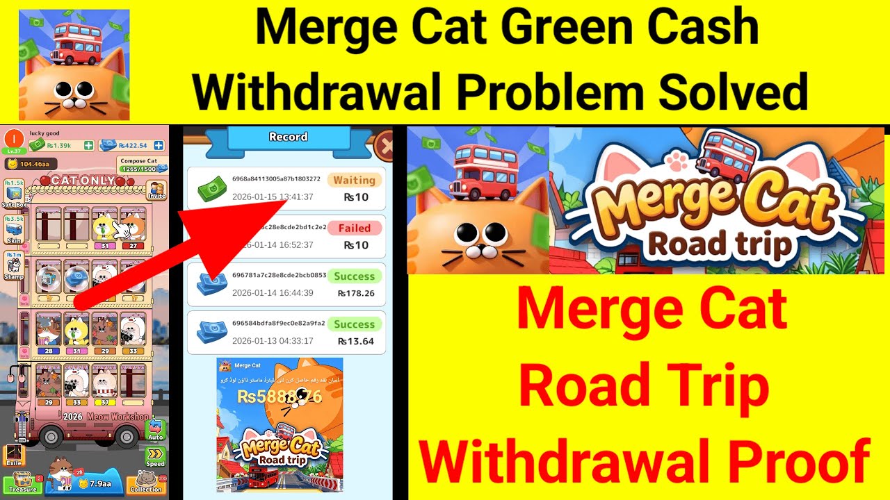 Merge Cat Road Trip game Withdrawal Real or Fake | Merge Cats New Legit Earning App 2026 Review