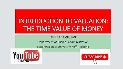 INTRODUCTION TO VALUATION: THE TIME VALUE OF MONEY