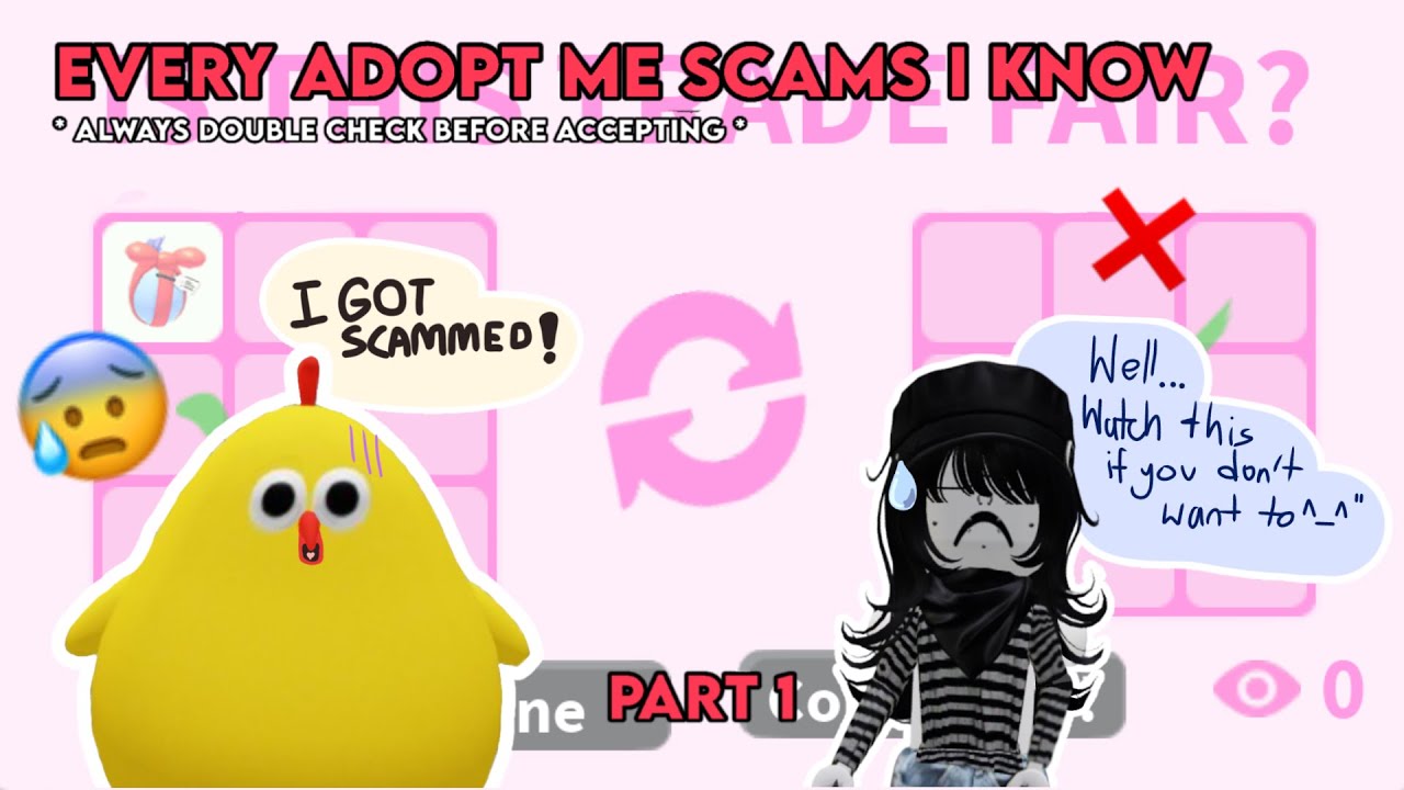 EVERY SCAMS I know on ADOPT ME ! 😱 | part 1, it took me hours to edit this please watch💔
