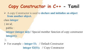 Copy Constructor in C++ Programming in Tamil