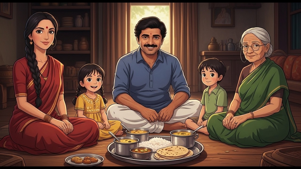 A Day in a 1990s Indian Village | Traditional Thali with Dal, Rice & Chapati