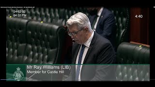 Embedded Network Rort - Mr Ray Williams MP - NSW Parliament Private Members Statement 24/02/2022