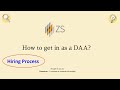 ZS DAA Application and Interview Process