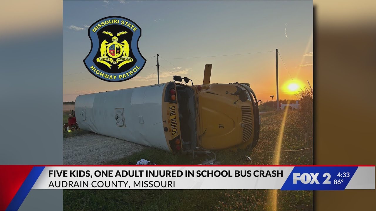 5 students, one adult injured in school bus crash in Audrain Co. - YouTube