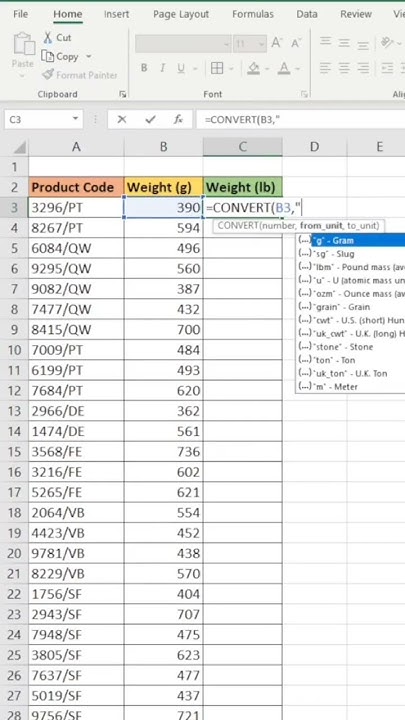 convert-grams-to-pounds-in-excel-excel-tips-tricks-shorts-youtube