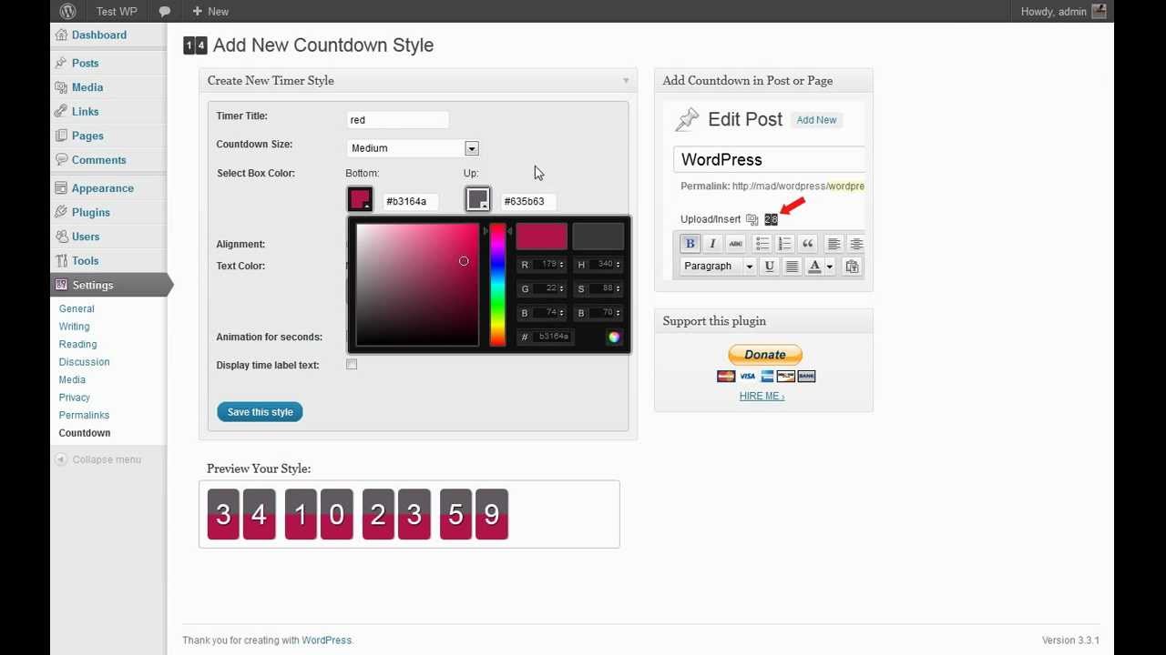 Wordpress Countdown Plugin - YouTube