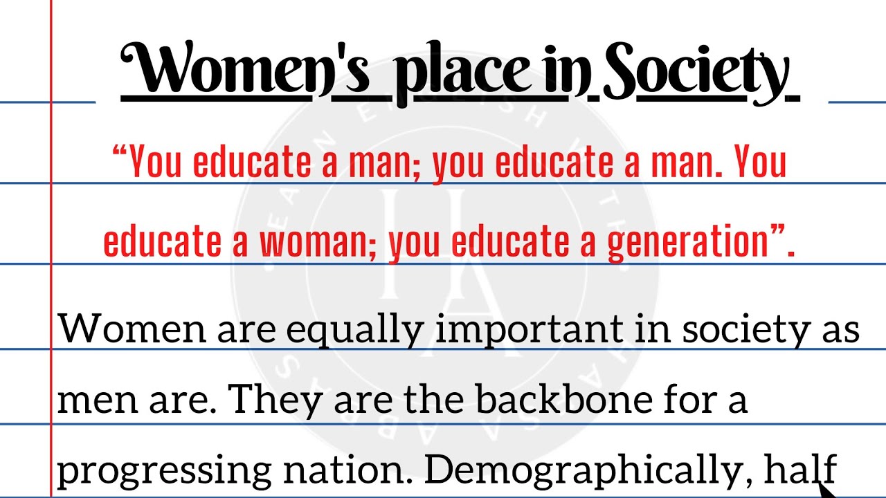 woman place in society essay