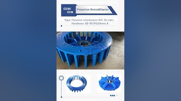 polyurethane flotation rotor and rubber stator for mineral separation