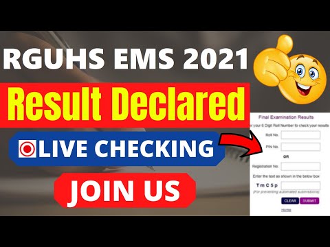 RGUHS EMS 2021 Result (Declared) - Check Your Rajiv Gandhi University 2021 Results Here