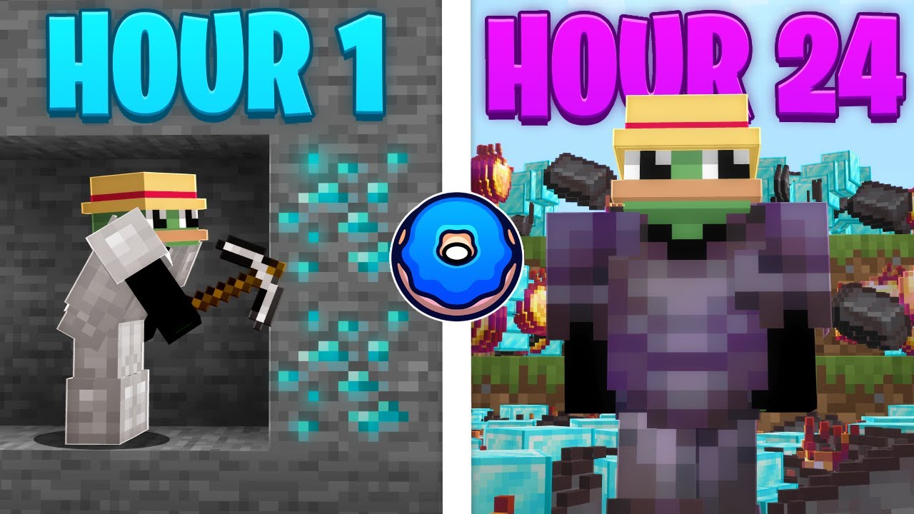Surviving 24 HOURS on Donut SMP (Can I Get Rich?)