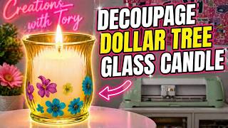 Mod Podge Pressed Flowers on Glass | Budget-Friendly Candle Holder DIY
